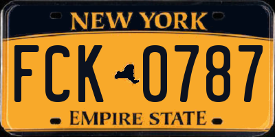NY license plate FCK0787