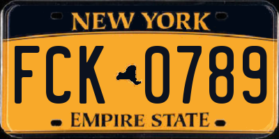 NY license plate FCK0789