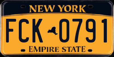 NY license plate FCK0791