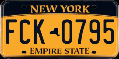 NY license plate FCK0795