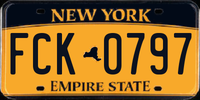 NY license plate FCK0797