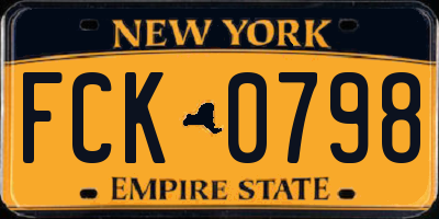 NY license plate FCK0798