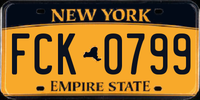 NY license plate FCK0799