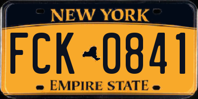 NY license plate FCK0841