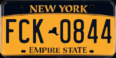NY license plate FCK0844