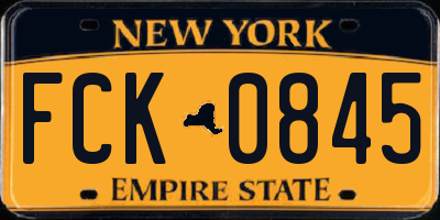 NY license plate FCK0845