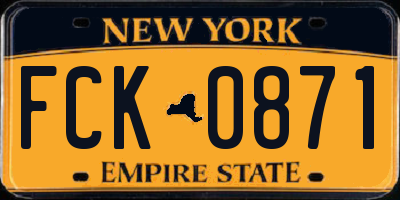 NY license plate FCK0871