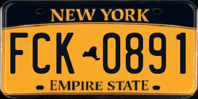 NY license plate FCK0891