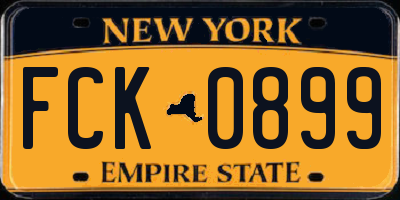 NY license plate FCK0899