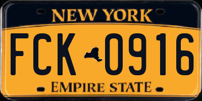 NY license plate FCK0916