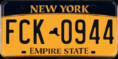NY license plate FCK0944