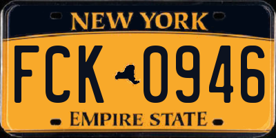 NY license plate FCK0946