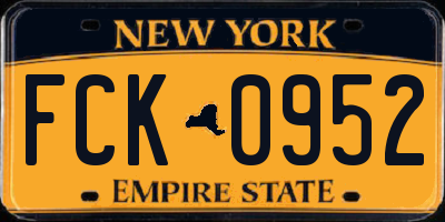 NY license plate FCK0952
