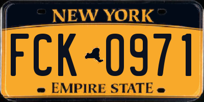 NY license plate FCK0971