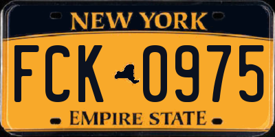 NY license plate FCK0975