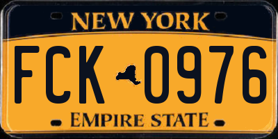 NY license plate FCK0976
