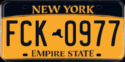 NY license plate FCK0977