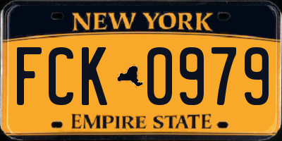 NY license plate FCK0979
