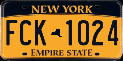 NY license plate FCK1024