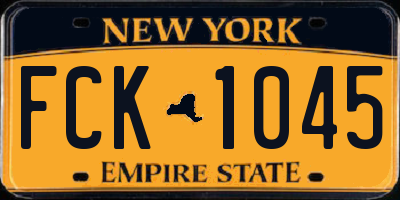 NY license plate FCK1045