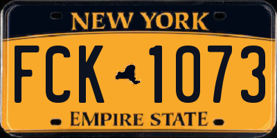 NY license plate FCK1073