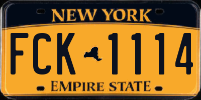 NY license plate FCK1114