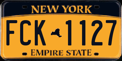 NY license plate FCK1127