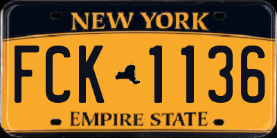 NY license plate FCK1136