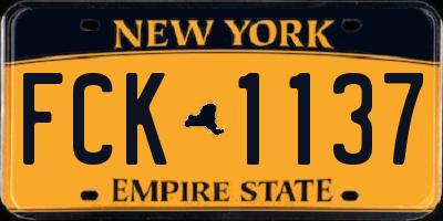 NY license plate FCK1137