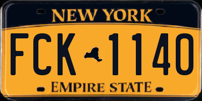 NY license plate FCK1140