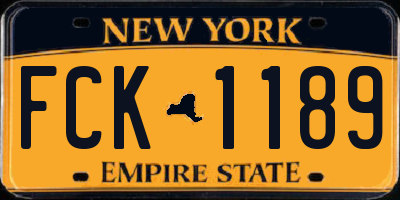 NY license plate FCK1189