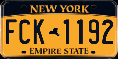 NY license plate FCK1192