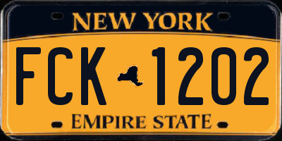 NY license plate FCK1202