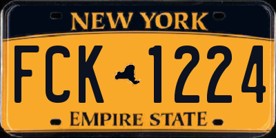 NY license plate FCK1224