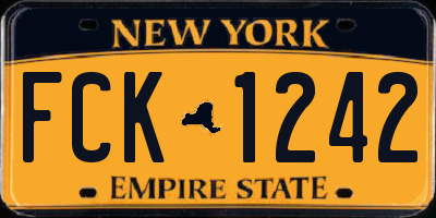 NY license plate FCK1242