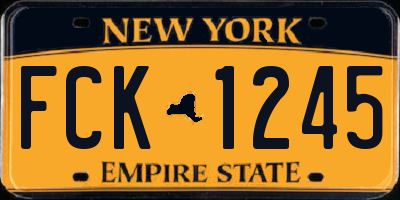 NY license plate FCK1245