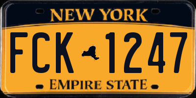 NY license plate FCK1247