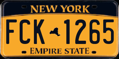 NY license plate FCK1265