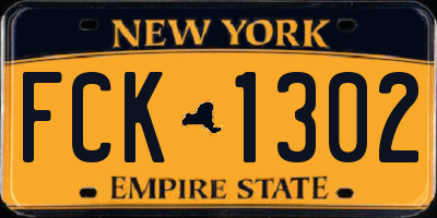 NY license plate FCK1302