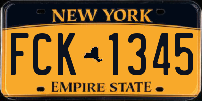 NY license plate FCK1345