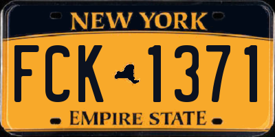 NY license plate FCK1371