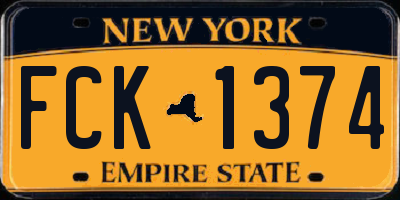 NY license plate FCK1374