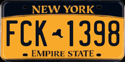 NY license plate FCK1398