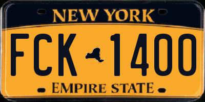 NY license plate FCK1400