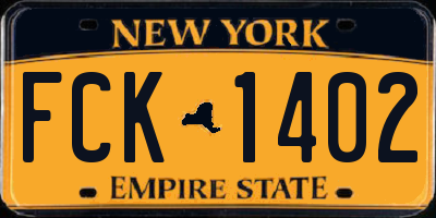 NY license plate FCK1402