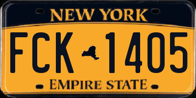 NY license plate FCK1405