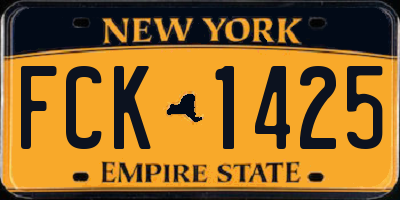 NY license plate FCK1425