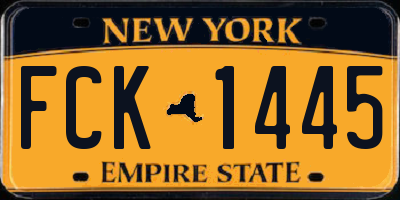 NY license plate FCK1445