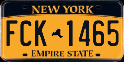 NY license plate FCK1465
