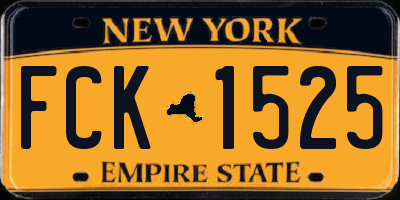 NY license plate FCK1525